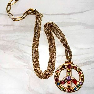Michal Golan Multi-bright Peace Sign Necklace